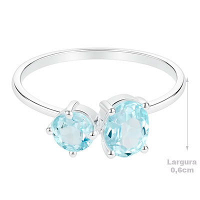 Anel de Prata com Topázio - 65664