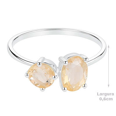 Anel de Prata com Citrino - 65665