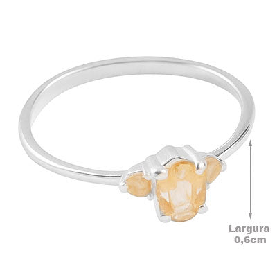 Anel de Prata com Citrino - 65673