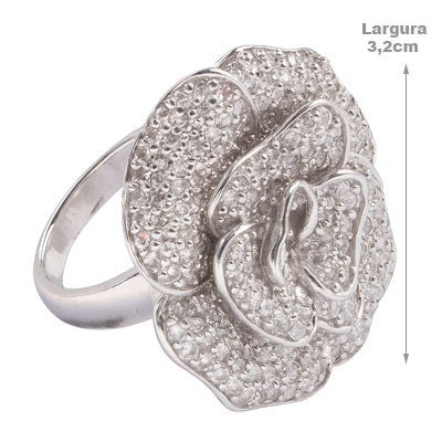 Anel de Prata Rosa - 65693