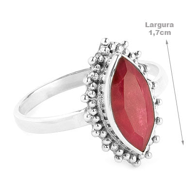 Anel de Prata com Rubi - 65701