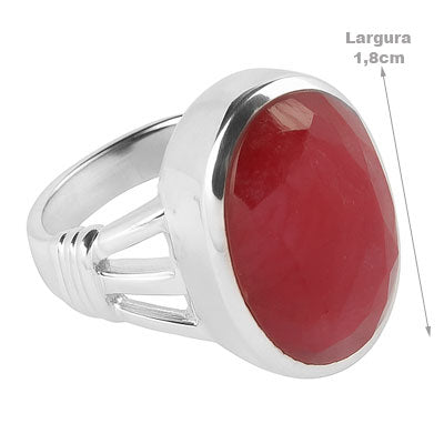 Anel de Prata com Rubi - 65704