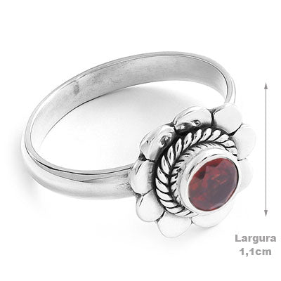 Anel de Prata com Granada - 65710