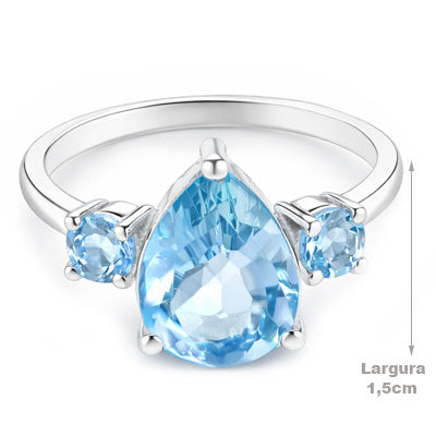 Anel de Prata com Topázio - 65726