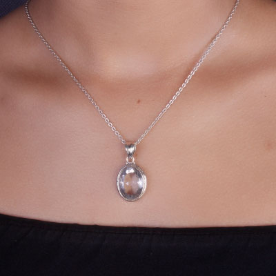 Pingente de Prata com Cristal - 65754