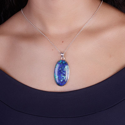 Pingente de Prata Lápis Lázuli - 65761