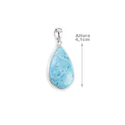 Pingente de Prata com Turquesa - 65781