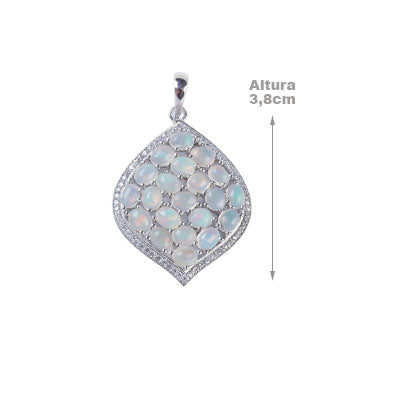 Pingente de Prata com Pedras - 65789