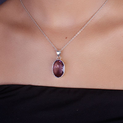 Pingente de Prata com Ametista - 65799