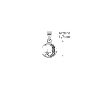 Pingente de Prata Lua e Estrela - 65810