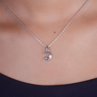 Pingente de Prata Lua e Estrela - 65810