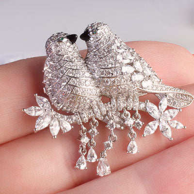 Pingente de Prata Pássaros - 65838