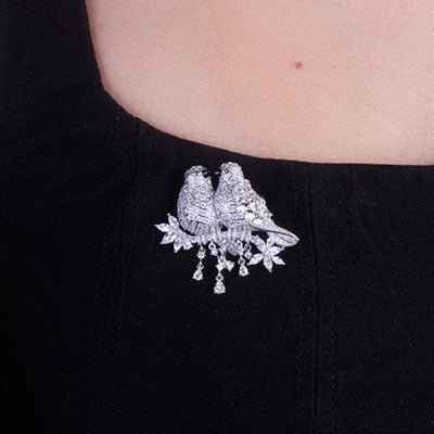 Pingente de Prata Pássaros - 65838