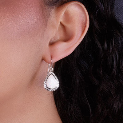 Brinco de Prata com Opala - 65857