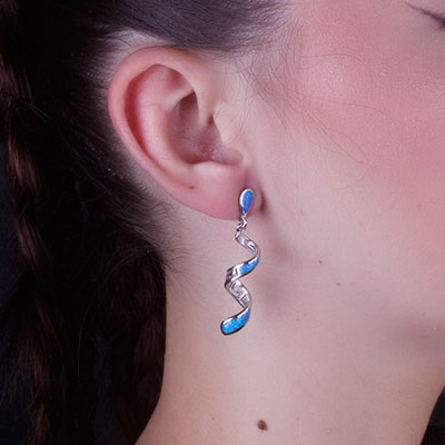 Brinco de Prata com Opala - 65881