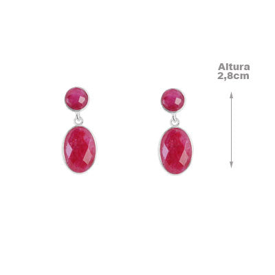 Brinco de Prata com Rubi - 65905