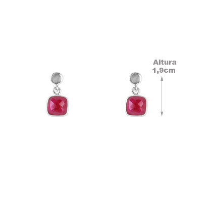 Brinco de Prata com Rubi - 65909