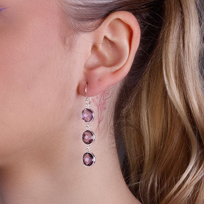 Brinco de Prata com Ametista - 65913