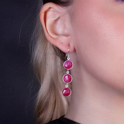 Brinco de Prata com Rubi - 65914