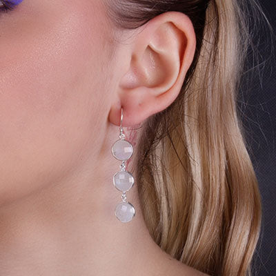 Brinco de Prata com Pedra da Lua - 65915