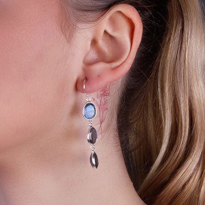 Brinco de Prata com Labradorita - 65918