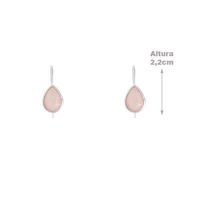 Brinco de Prata com Quartzo Rosa - 65932