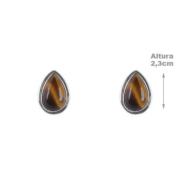 Brinco De Prata com Olho de Tigre - 65937