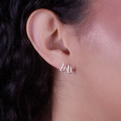 Brinco de Prata com Zircônia - 65952