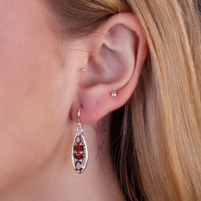 Brinco de Prata com Granada - 65966