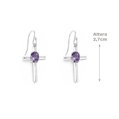 Brinco de Prata Cruz - 65968