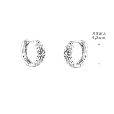 Argola de Prata Flor - 65987
