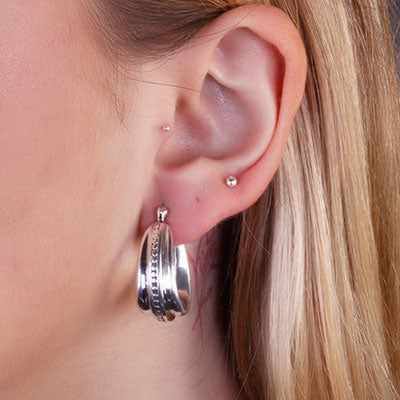 Argola de Prata Trabalhada - 65988