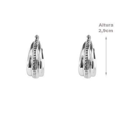 Argola de Prata Trabalhada - 65988