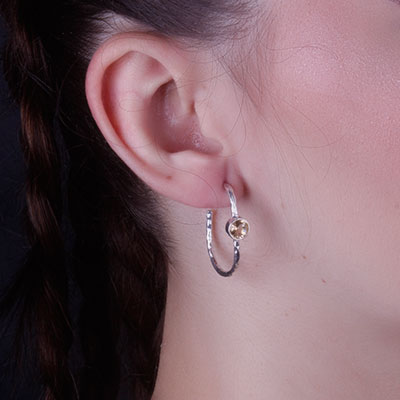 Argola de Prata com Citrino - 65992