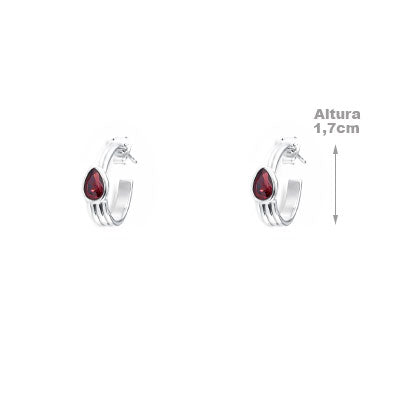 Argola de Prata com Granada - 65993