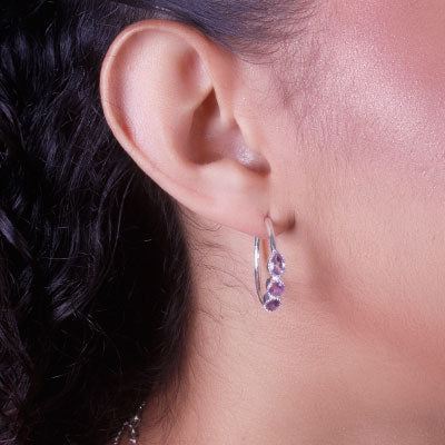 Argola de Prata com Ametista - 66001