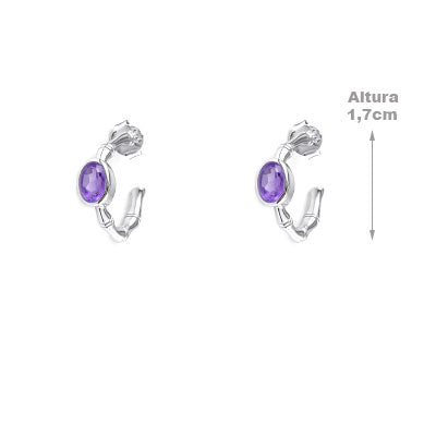 Argola de Prata com Ametista - 66004