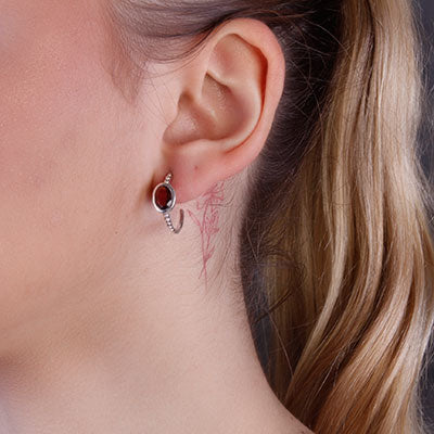 Argola de Prata com Granada - 66005