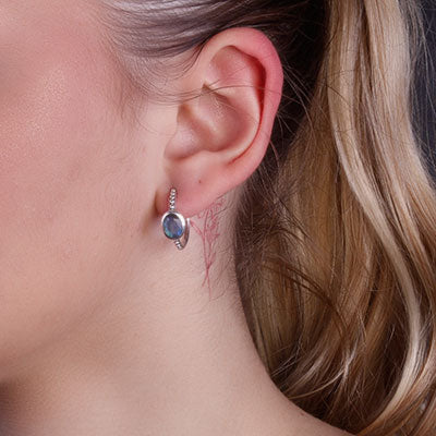 Argola de Prata com Labradorita - 66006