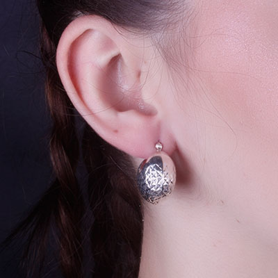 Argola de Prata Trabalhada - 66029