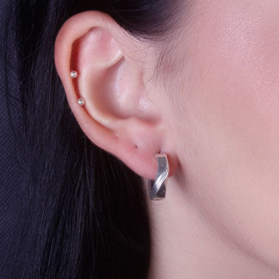 Argola de Prata Trabalhada - 66032