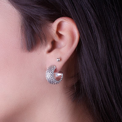 Argola de Prata Trabalhada - 66033