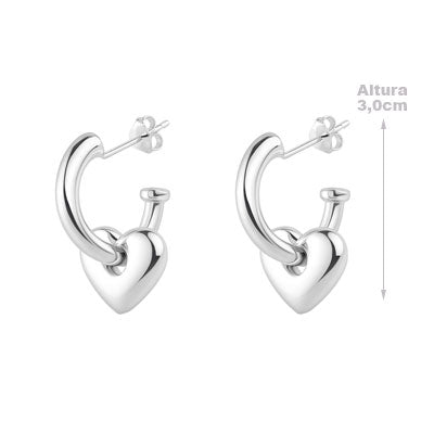 Argola de Prata Coração - 66053