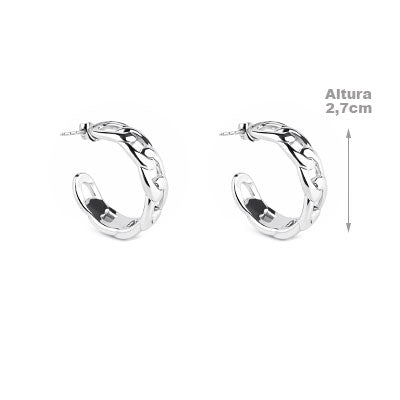 Argola de Prata Elo - 66055