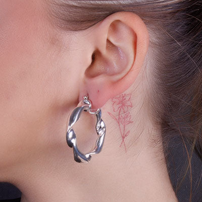 Argola de Prata Torcida - 66078