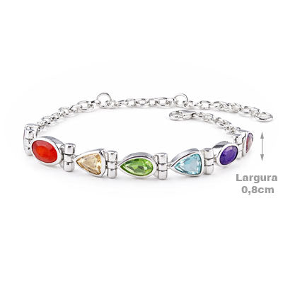 Pulseira de Prata com Pedras - 66083