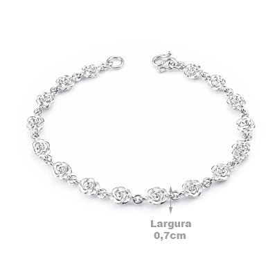 Pulseira de Prata Rosa - 66104