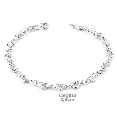 Pulseira de Prata Coração - 66115 - soprata
