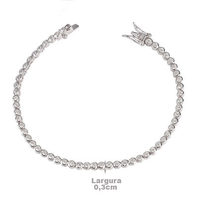 Pulseira de Prata com Zircônias - 66153