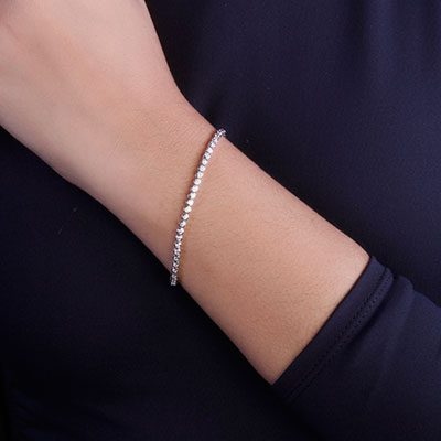 Pulseira de Prata com Zircônias - 66153